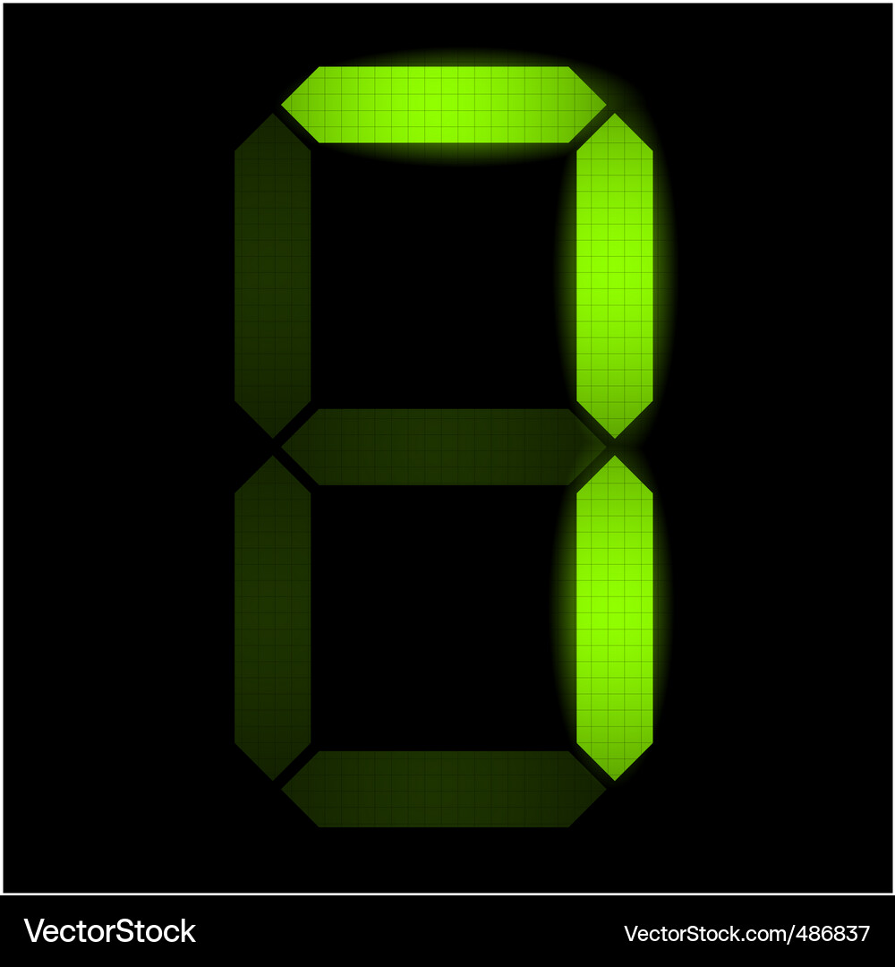 Digital Seven Number Display Vector Image