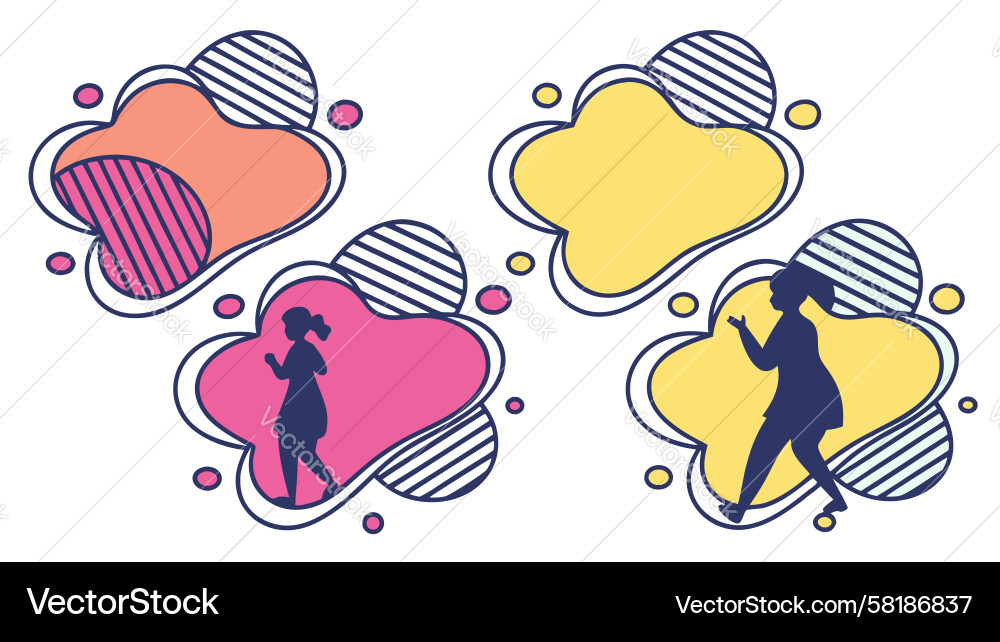 Dynamic Color Shapes with Movement Vector Image