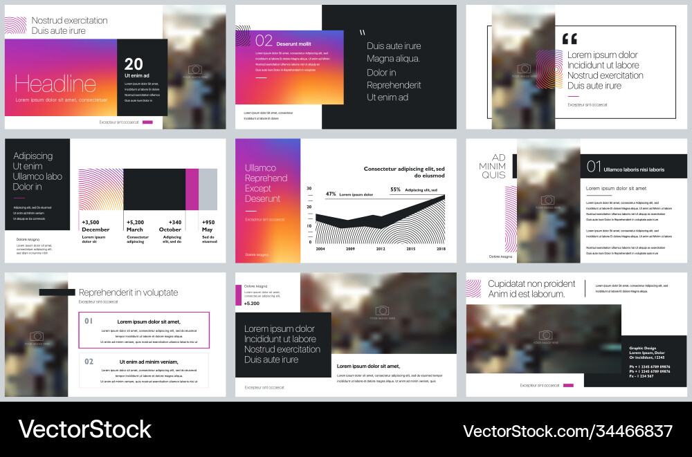 Geometric presentation element templates vector image