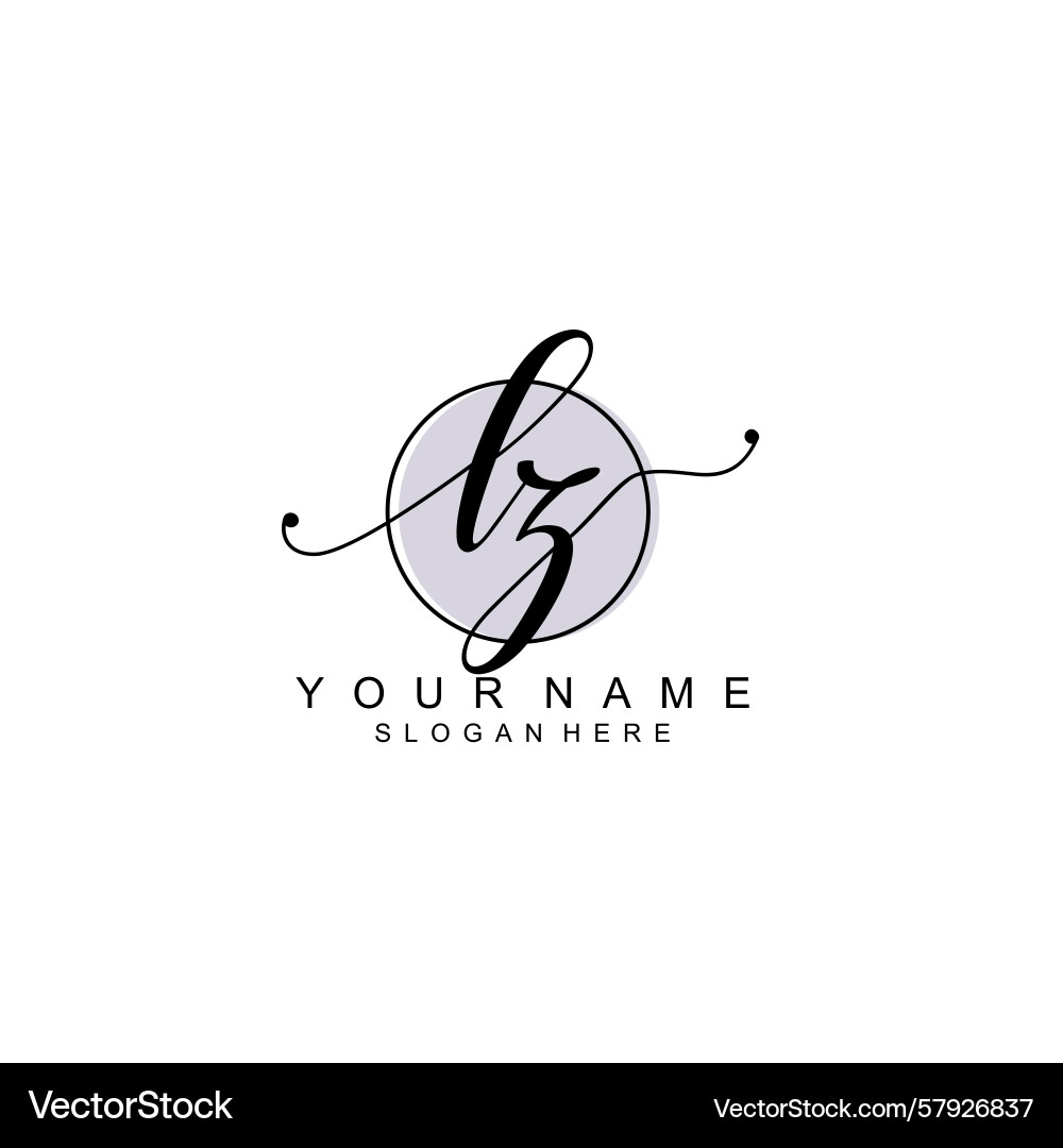 Handwriting logo concepts with initial lz Vector Image