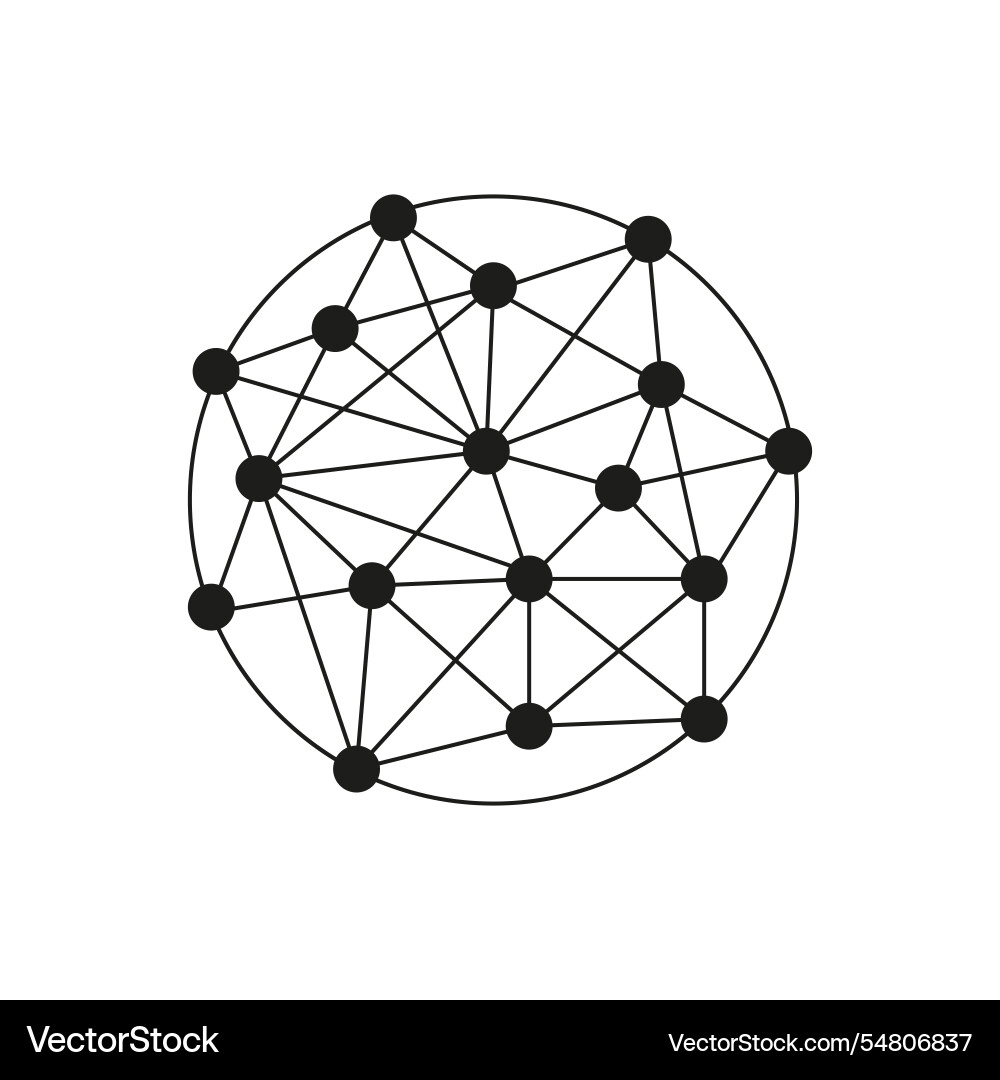 Network icon connected nodes global system Vector Image