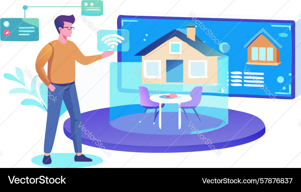 Smart home remote control design generative ai Vector Image
