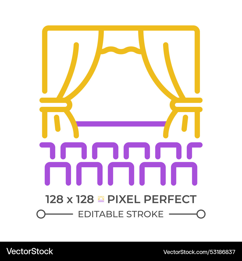 Theater performance pixel perfect two color line Vector Image