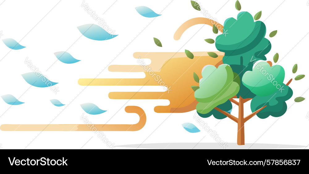 Tree battling strong wind design generative ai Vector Image