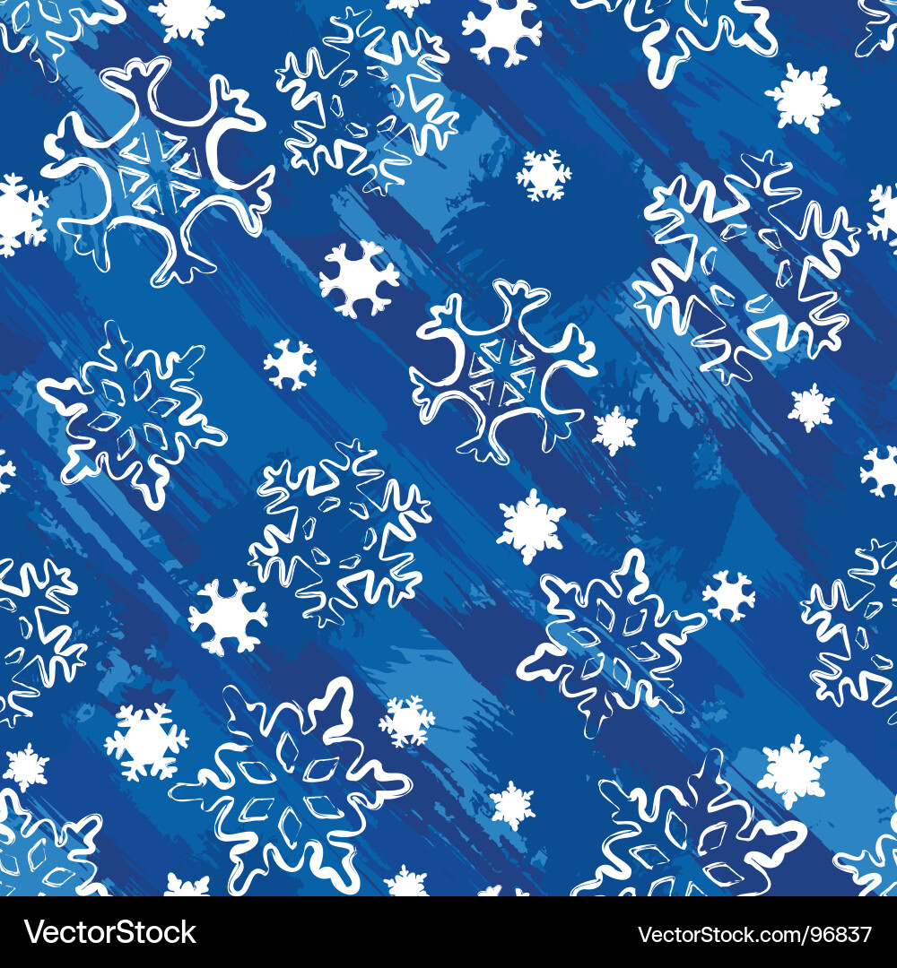 Winter Snowflakes Grunge Background Vector Image