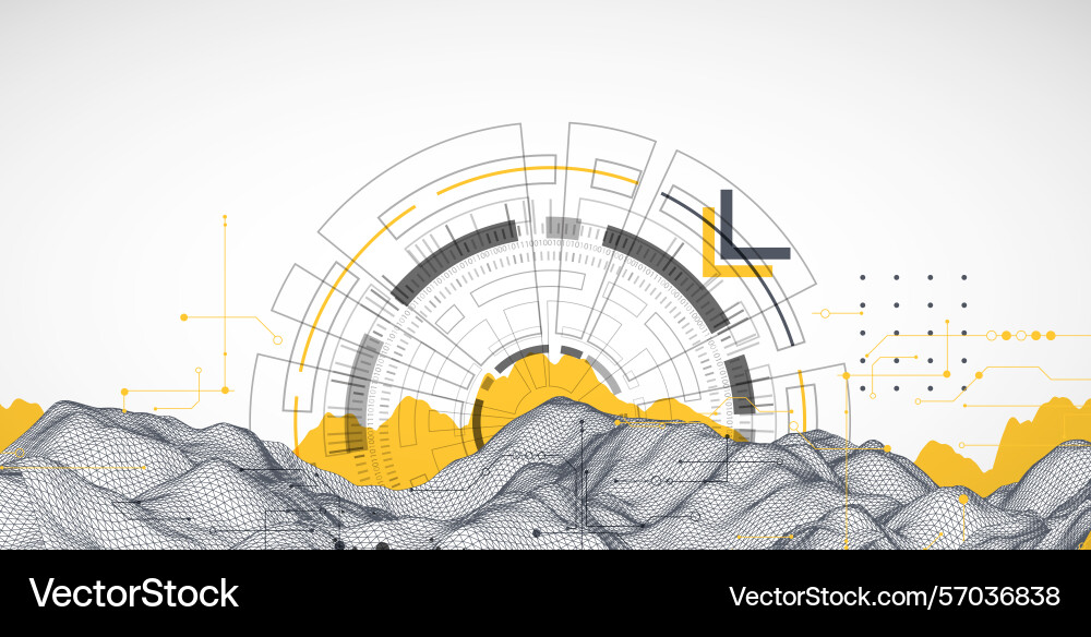 Abstract data background with wireframe wave Abstract data background with wireframe wave vector image