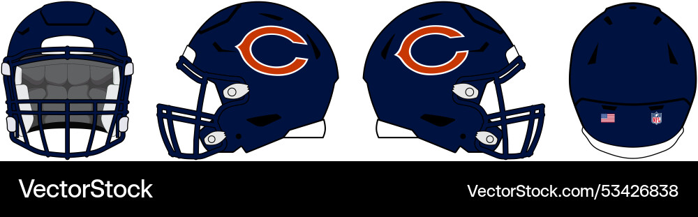 Chicago Bären American Football Team Helm Chicago Bären American Football Team Helm vektorbild