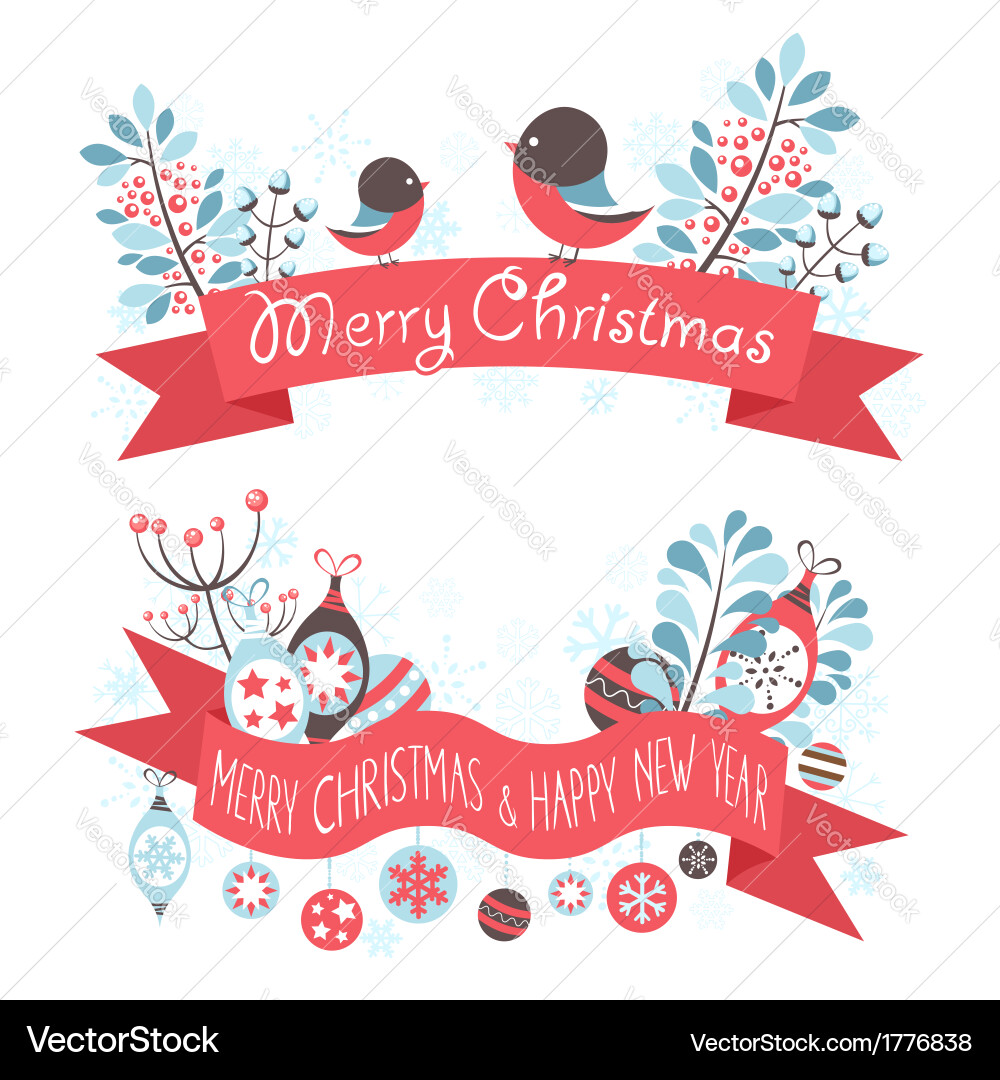 Christmas Festive Banners Vector Image