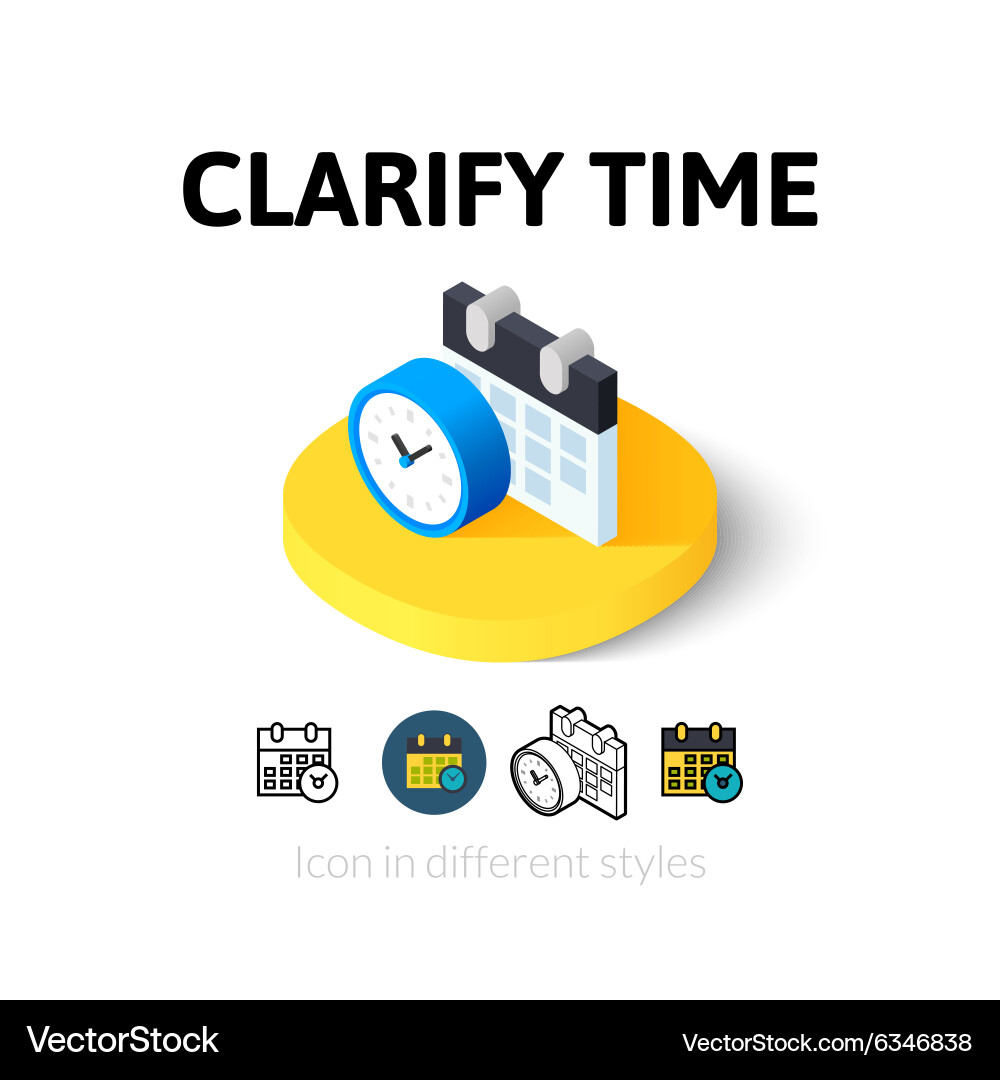 Clarify time icon in different style vector image