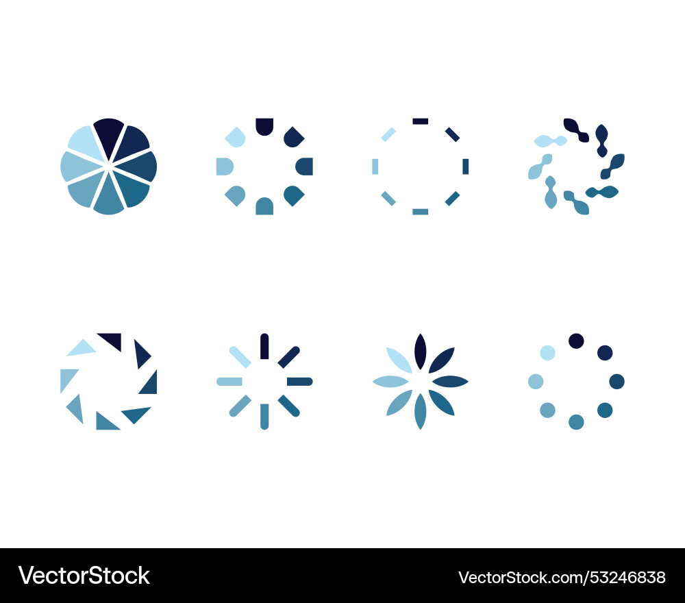 Collection loading bar status icon set of loaded Collection loading bar status icon set of loaded vector image