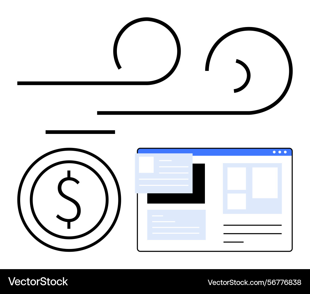 Digital payment workflow with currency symbol Digital payment workflow with currency symbol Vector Image