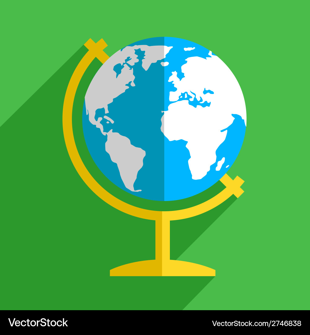 Earth globe flat icon Royalty Free Vector Image