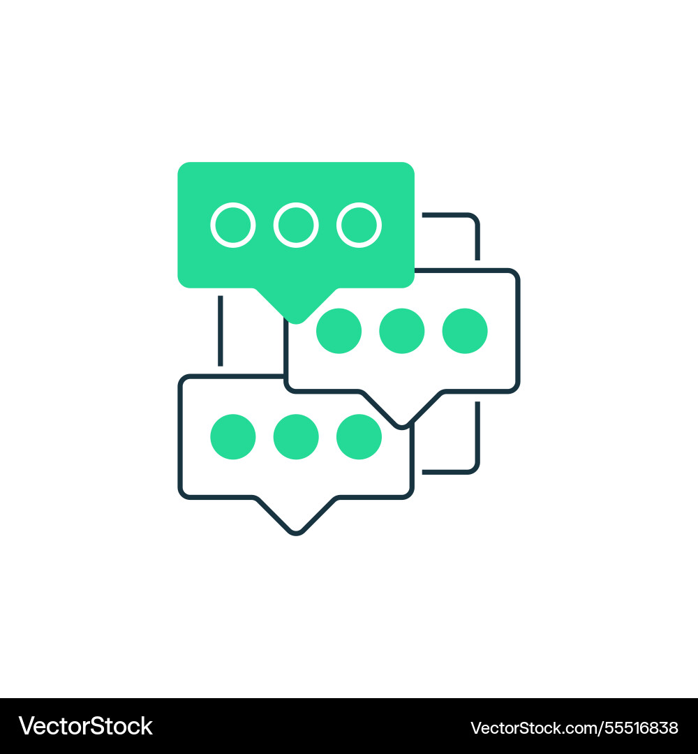 Speech bubble two tone color icon linear style Speech bubble two tone color icon linear style vector image