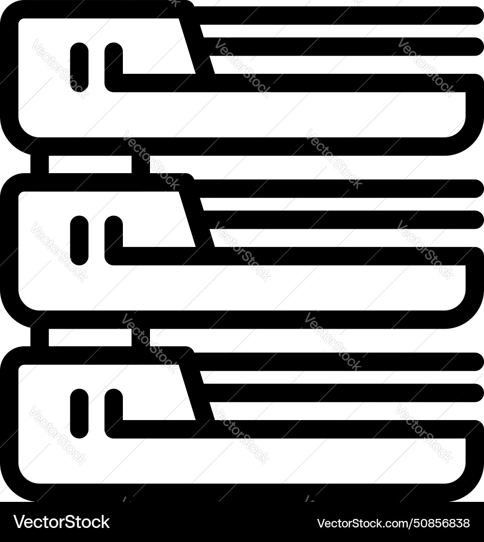 Stackable file holder icon outline desktop Vector Image