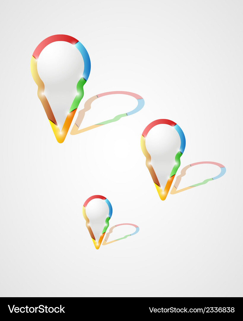 Three pointers with reflection Vector Image