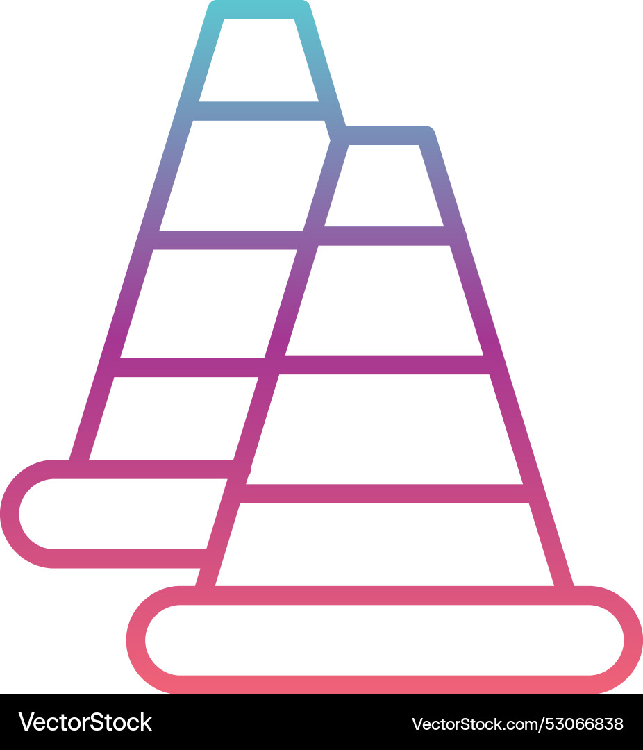 Traffic cone line gradient design Vector Image