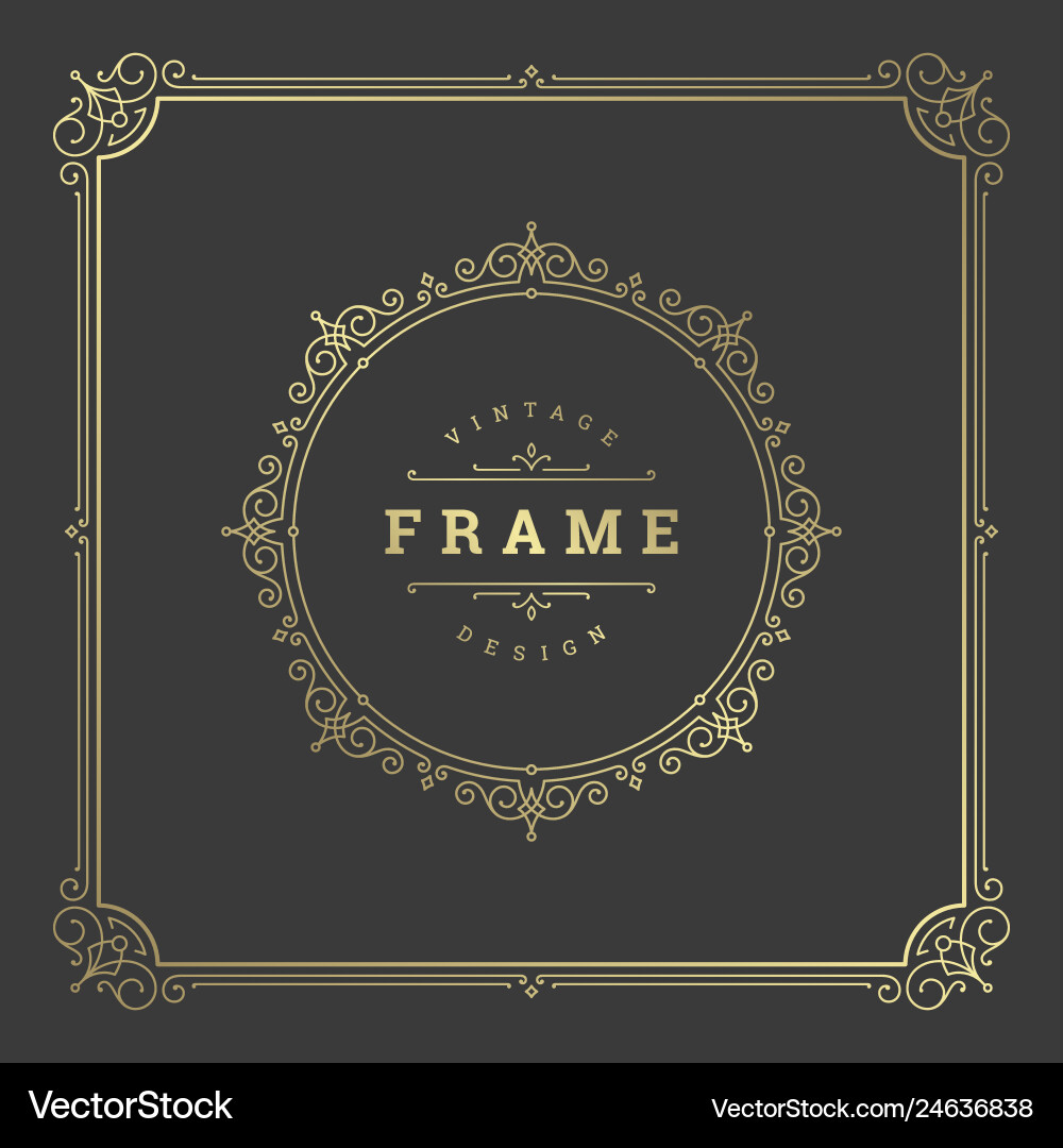 Vintage flourishes ornament frame template vector image