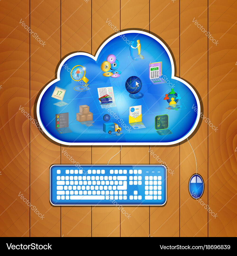 Cloud Computing Business Solution Vector Image
