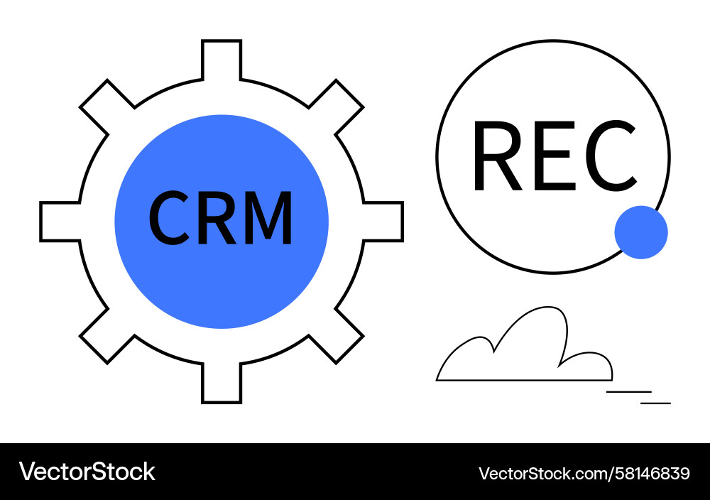 CRM Data Management & Automation Vector Image