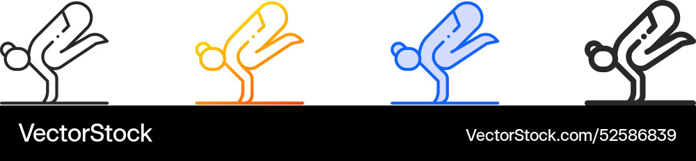Flexibility iconthin linear gradient blue stroke Flexibility iconthin linear gradient blue stroke vector image