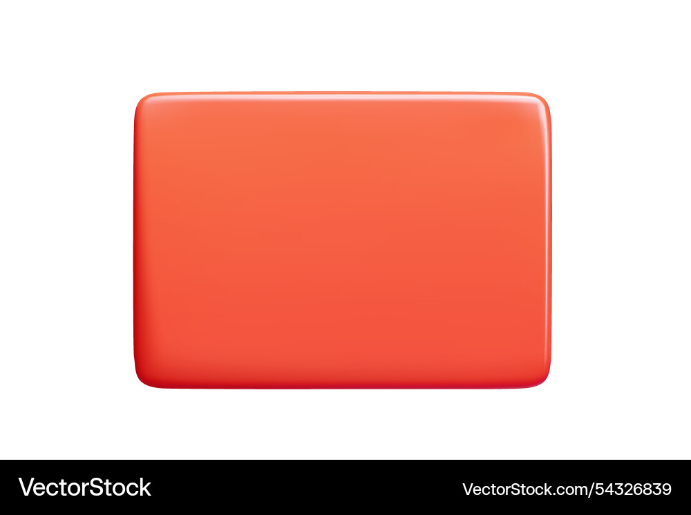Glossy red colored rectangular text banner 3d Vector Image