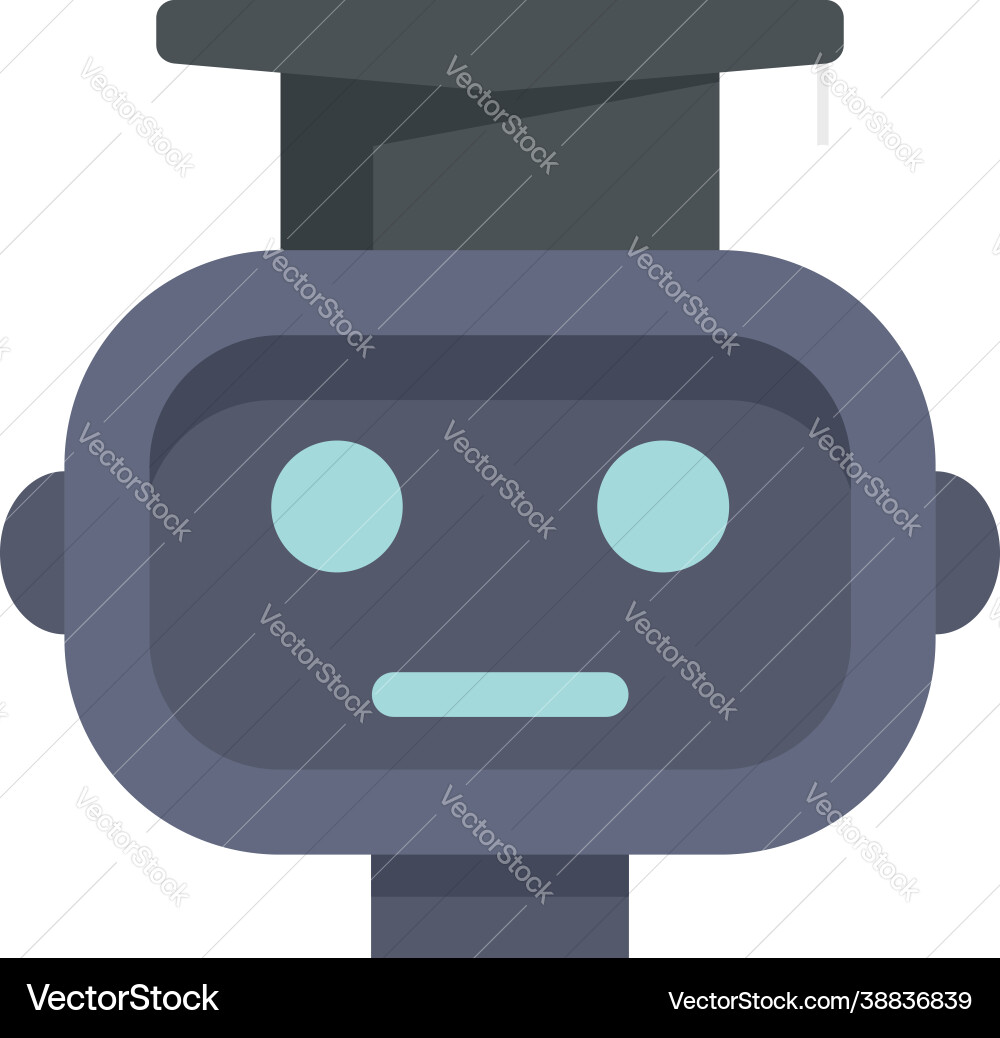 Graduated ai robot icon flat isolated Graduated ai robot icon flat isolated Vector Image