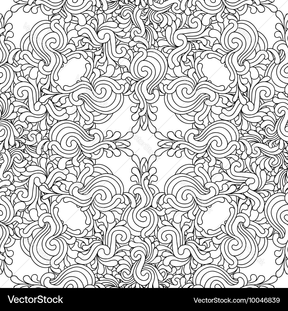 Intricate Zentangle Wave Pattern Vector Image