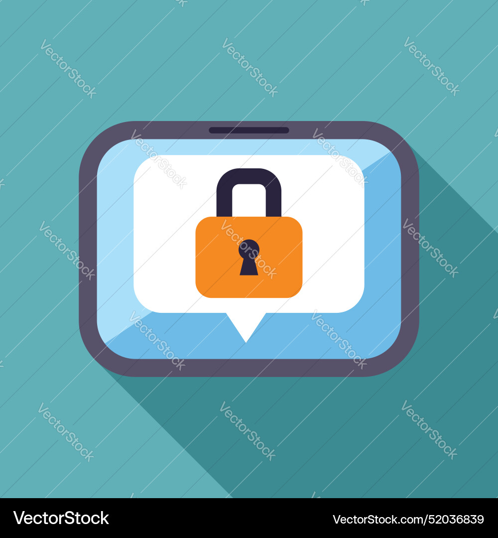 Mobile phone showing security warning message Mobile phone showing security warning message vector image