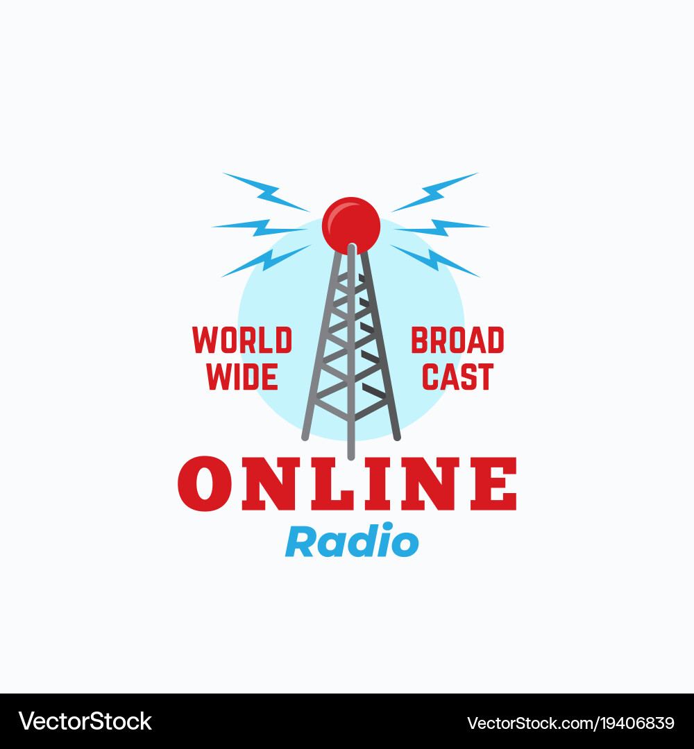 Retro Radio Antenna Logo Royalty Free Vector Image