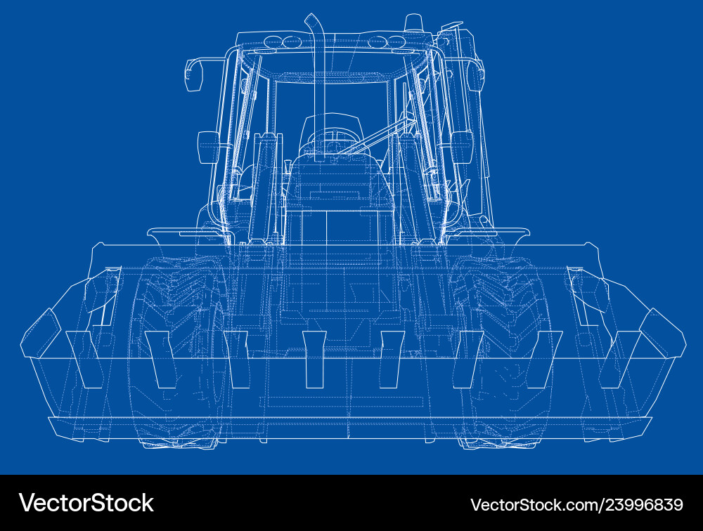 Sketch of loading shovel with back actor Sketch of loading shovel with back actor Vector Image