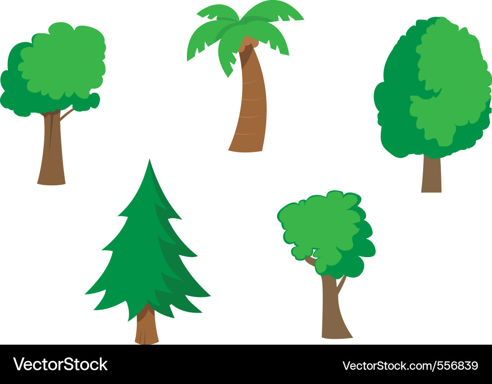 Trees collection Royalty Free Vector Image - VectorStock