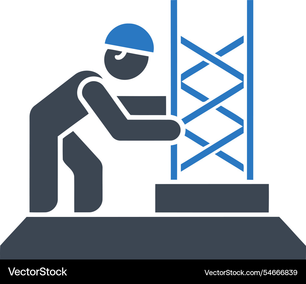 Worker building structure icon Vector Image