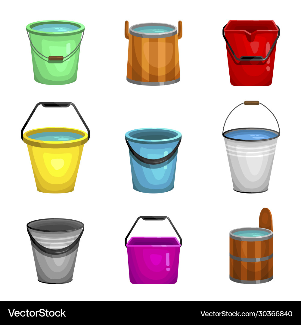 Bright Bucket Set - Open Container vector image