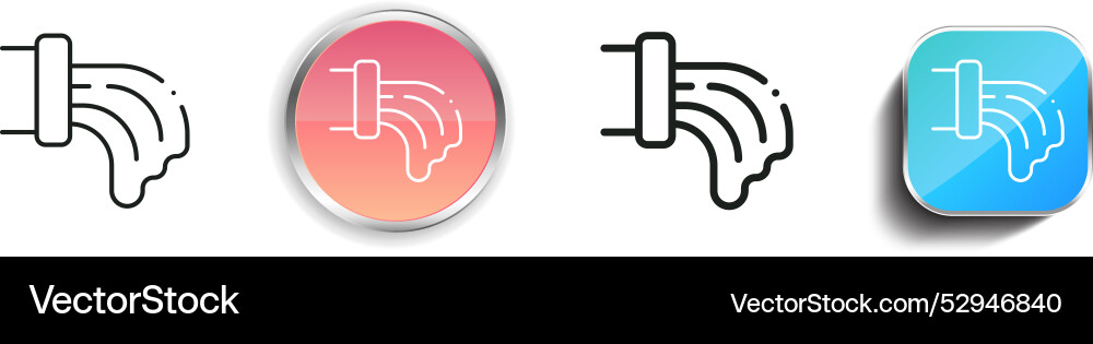 Concrete icon thin linear regular and button vector image