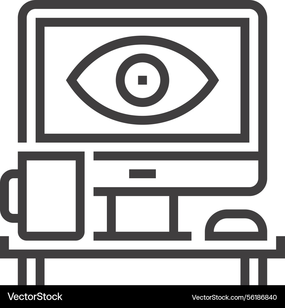 Design studio flat line web icon Design studio flat line web icon vector image