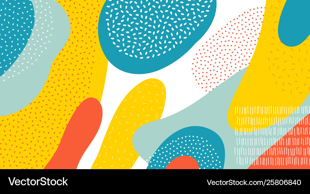 Memphis Dots Abstract Art Background Vector Image