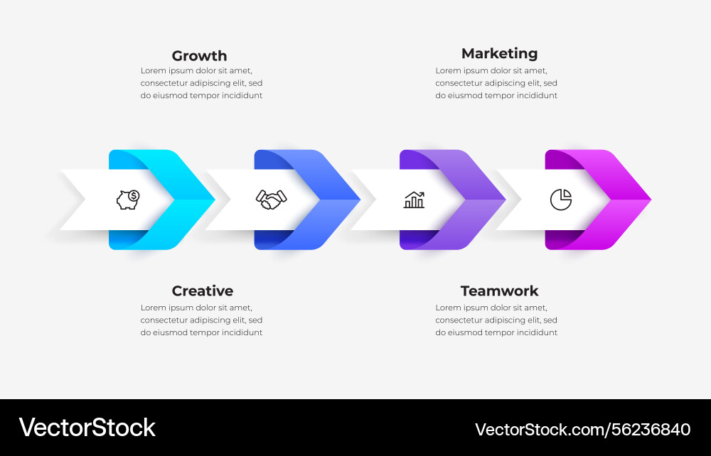 Modern infographic design with arrows representing Vector Image