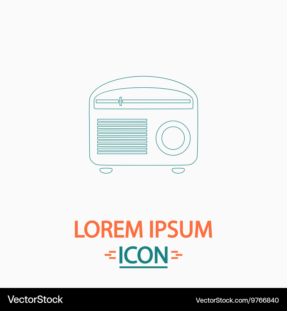 Retro radio computer symbol Retro radio computer symbol Vector Image