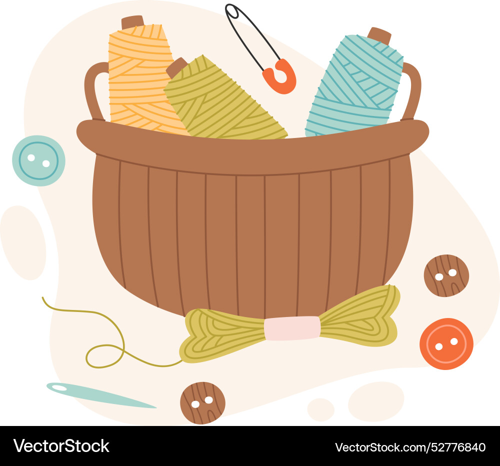 Sewing accessories composition Royalty Free Vector Image