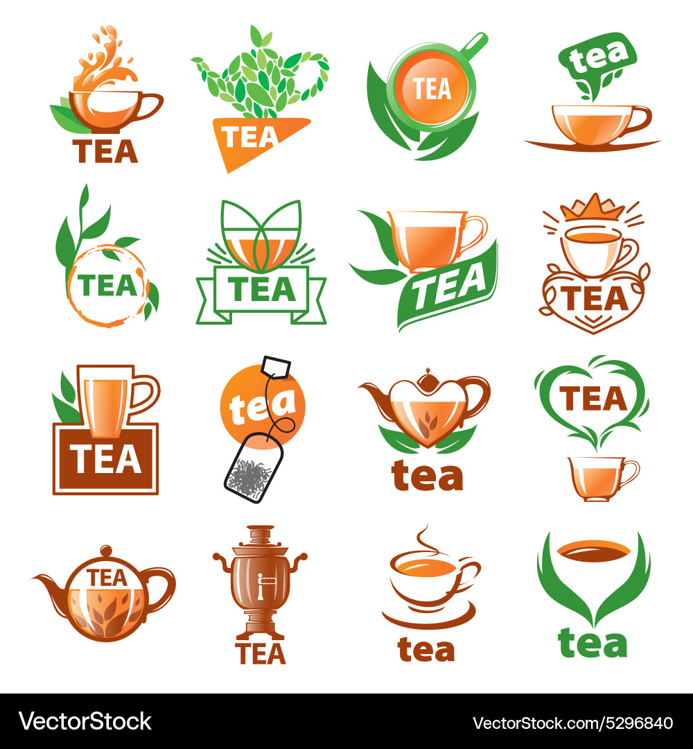 Tea Logo Set - Premium Collection Vector Image