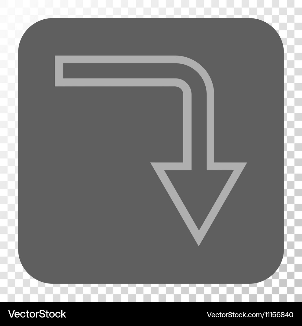 Turn down rounded square button Vector Image