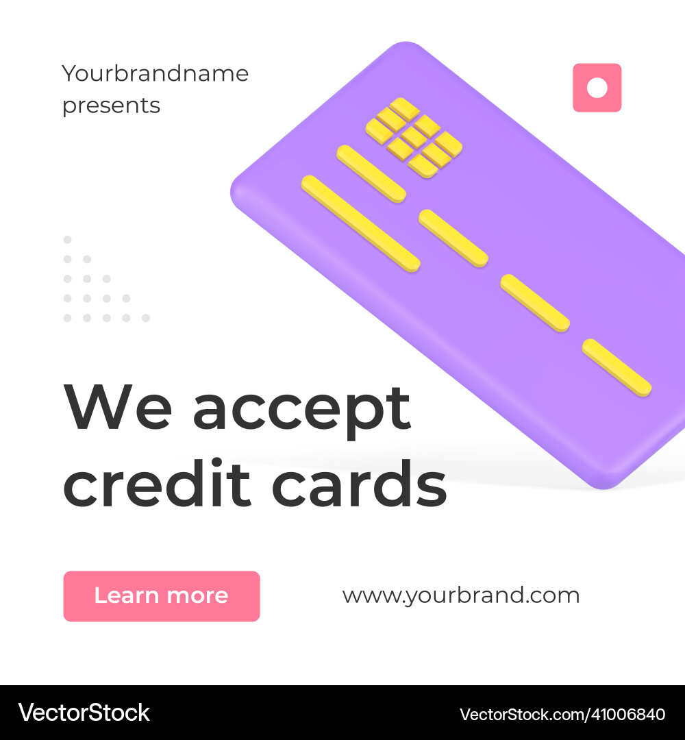 We accept credit card online e payment Royalty Free Vector