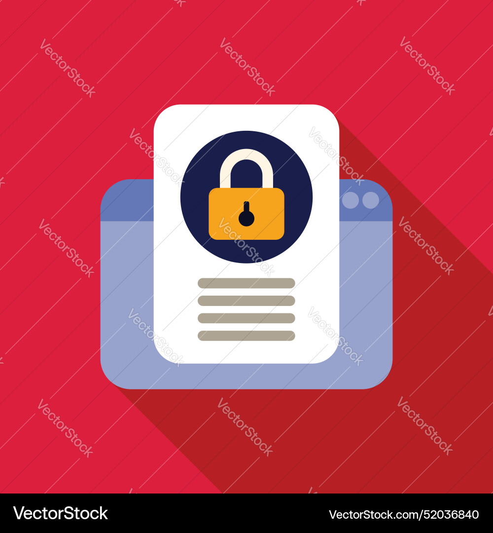 Website showing secure document on red background Website showing secure document on red background vector image