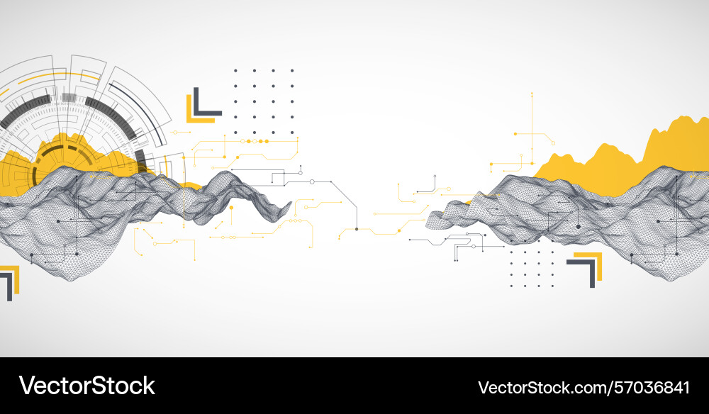 Abstract data background with wireframe wave Abstract data background with wireframe wave vector image