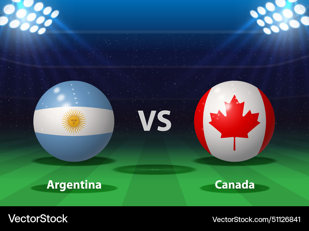 Argentina vs canada america soccer tournament 2024 vector image