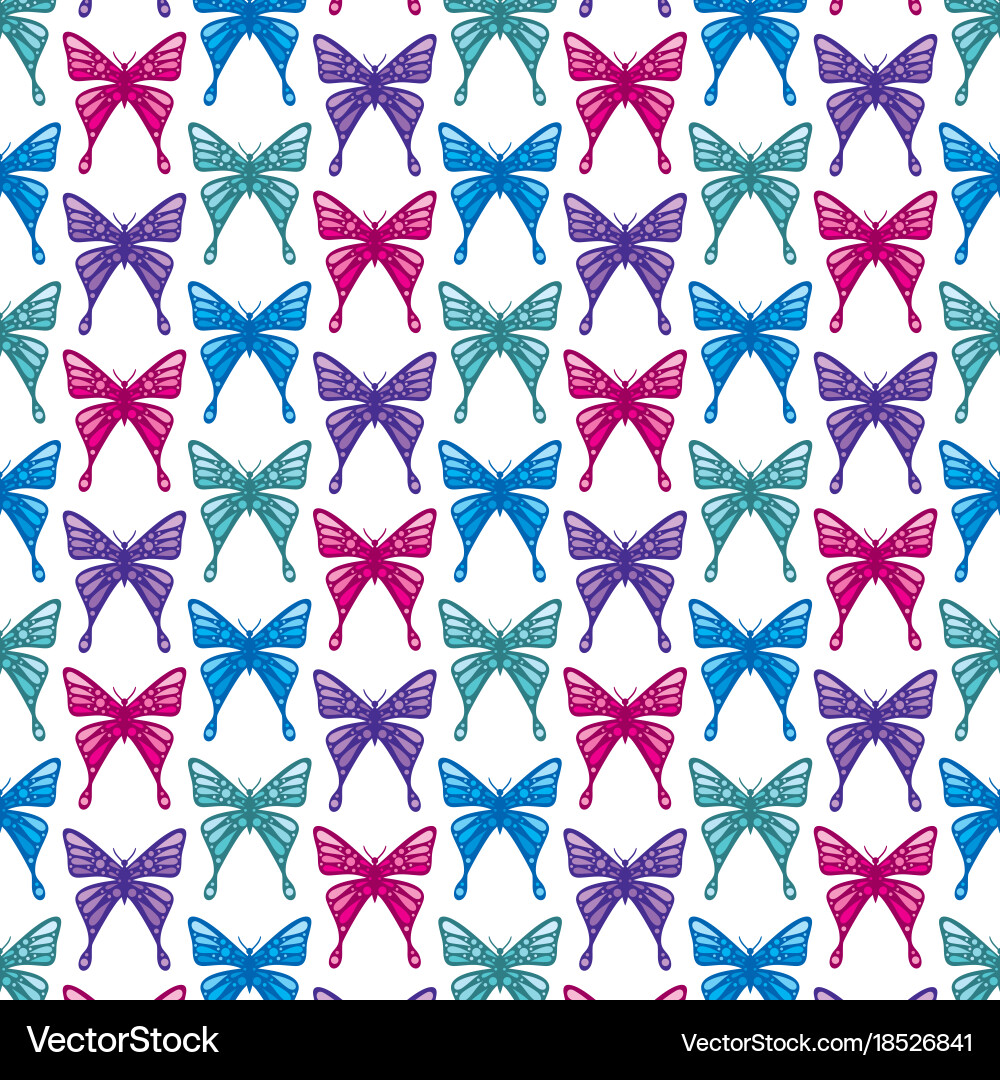 Background pattern with butterflies icons vector image