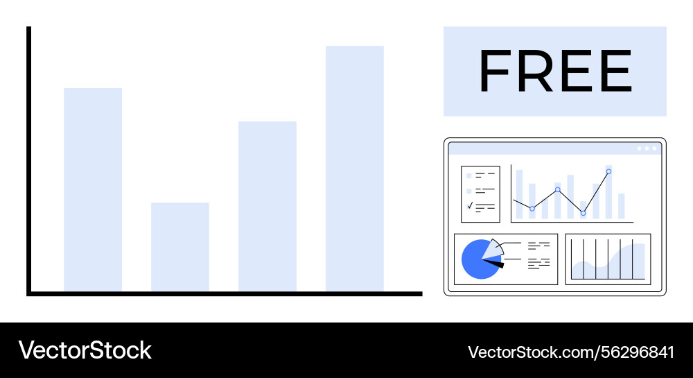 Data analytics dashboard with interactive graphs Data analytics dashboard with interactive graphs vector image