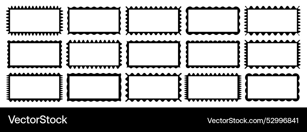 Frame set squiggle style black color Frame set squiggle style black color vector image