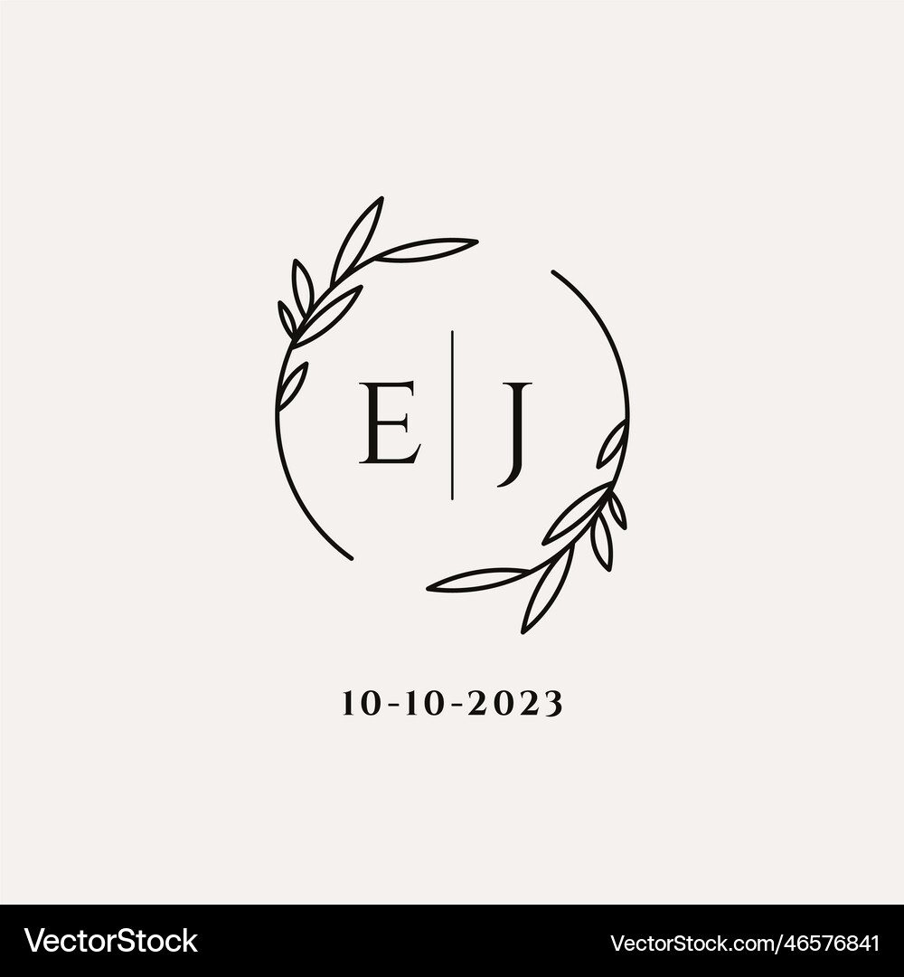 Letter ej wedding monogram logo design – Royalty-Free Vector | VectorStock