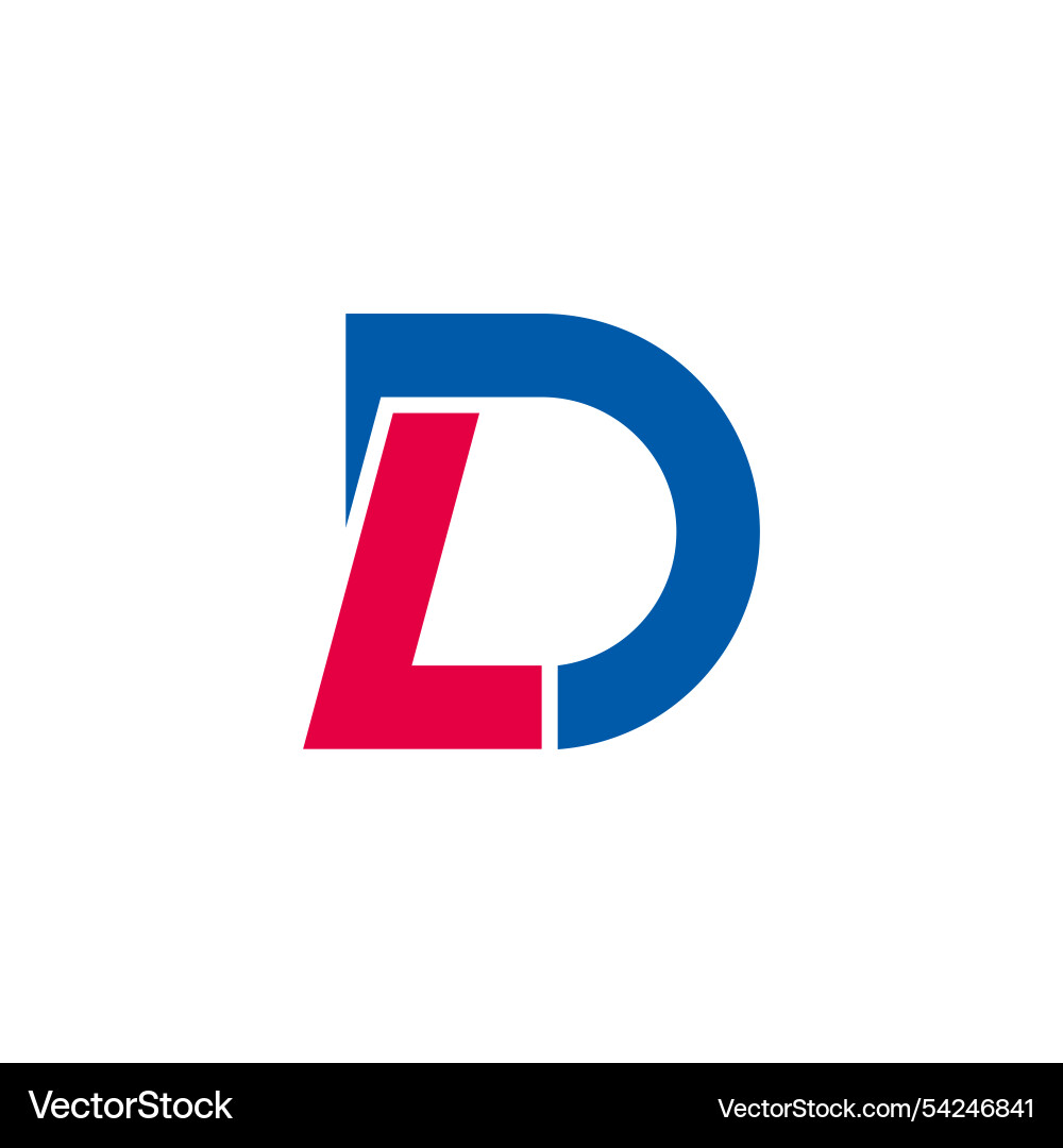 Letters dl simple colorful linked lines logo Vector Image